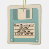 Aangepaste berichtcomputerdiskettestation keramisch ornament (Links)