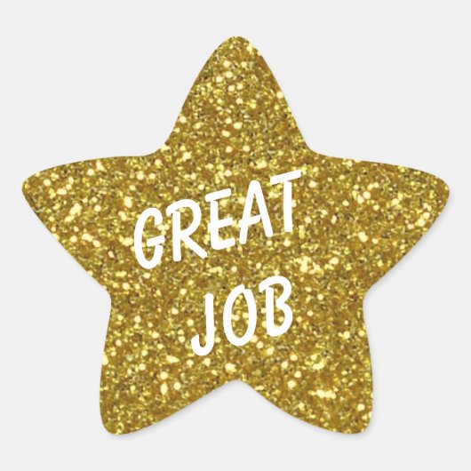 Aangepaste Berichten Gold Star met Gold Glitter Te Ster Sticker (Voorkant)