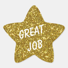 Aangepaste Berichten Gold Star met Gold Glitter Te Ster Sticker