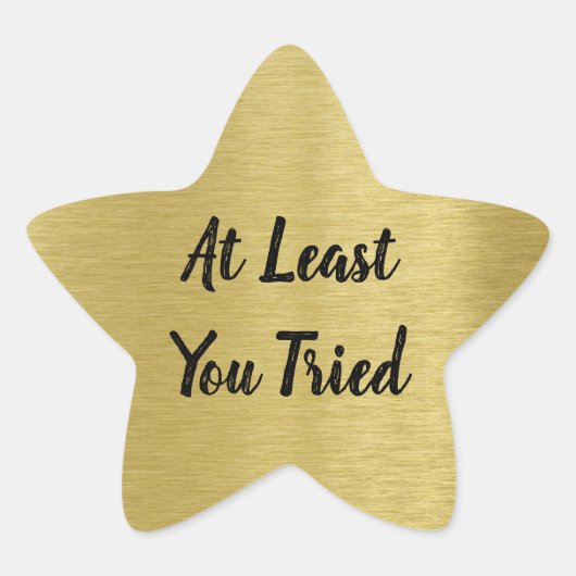 Aangepaste Berichten Gold Star met Gold Glitter Te Ster Sticker (Voorkant)