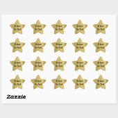 Aangepaste Berichten Gold Star met Gold Glitter Te Ster Sticker (Vel)