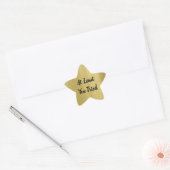 Aangepaste Berichten Gold Star met Gold Glitter Te Ster Sticker (Envelop)