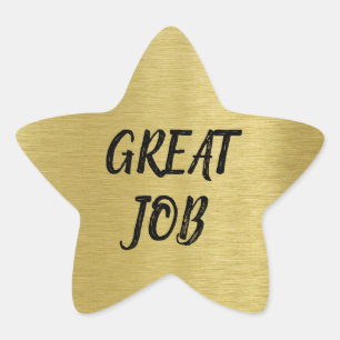 Aangepaste Berichten Gold Star met Gold Glitter Te Ster Sticker