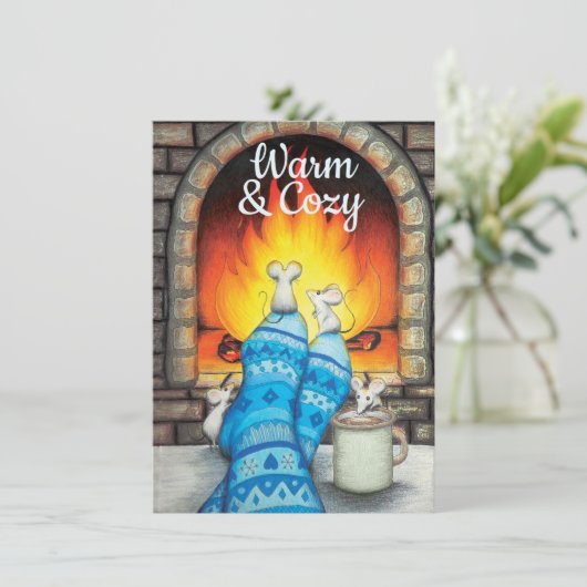 Aangepaste berichtflits met Warm en Cozy Kaart (Staand voorkant)