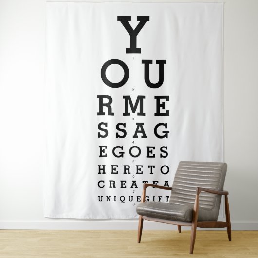 Aangepaste berichtgeving met acht ogen testen foto wandkleed (In situ)