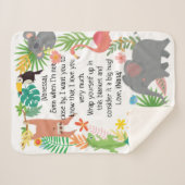 Aangepaste berichtnaam Safari Animals Borders Sherpa Deken (Voorkant (horizontaal))