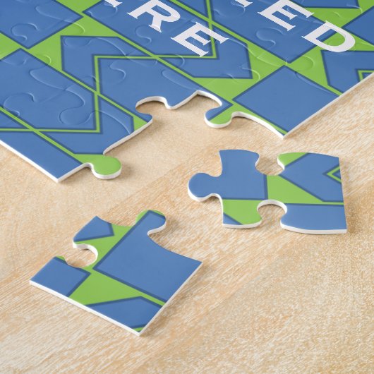 Aangepaste berichtpuzzel voor voettekst legpuzzel (Zijkant)