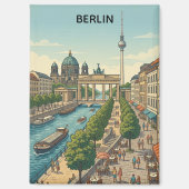 Aangepaste Berlijn Duitsland Vintage Reisoriëntati Magneet (Voorkant)
