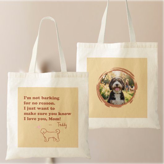 Aangepaste Bernedoodle Moeder Tote Tas met Foto va