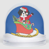 Aangepaste Berner Sennenhond Santa Sleigh Sneeuwbol (Voorkant)