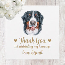 Aangepaste Bernese Berghond Trouw Favor Tags