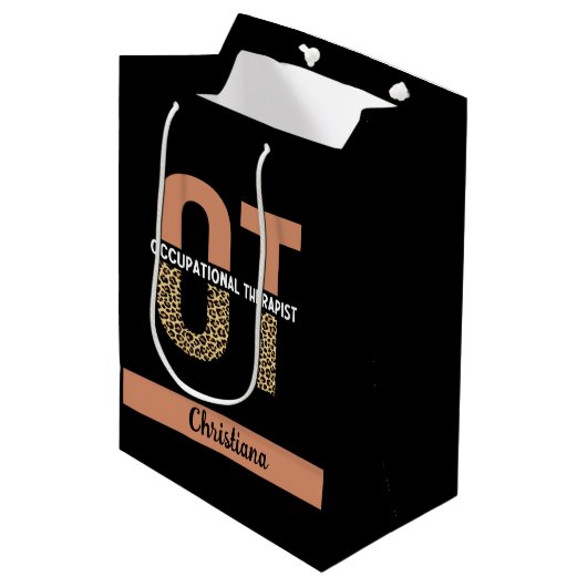 Aangepaste beroepsethandelaar bij waardetoevoeging medium cadeauzakje (Voorkant Gekanteld)