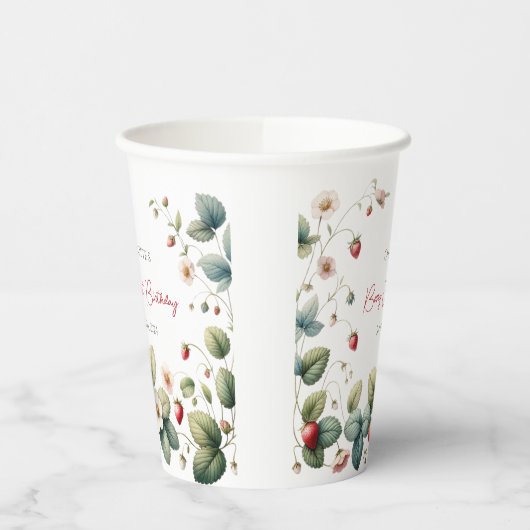 Aangepaste Berry Eerste Verjaardag Papieren Bekers (Links)