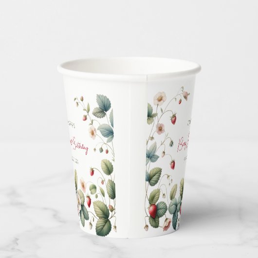 Aangepaste Berry Eerste Verjaardag Papieren Bekers (Rechts)