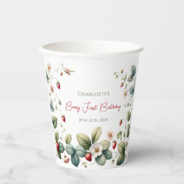 Aangepaste Berry Eerste Verjaardag Papieren Bekers