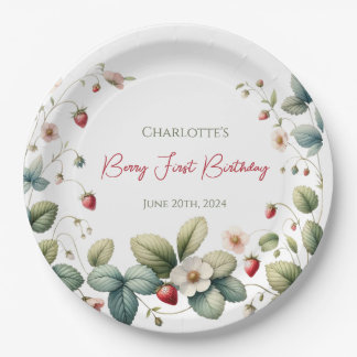 Aangepaste Berry Eerste Verjaardag Papieren Bordje