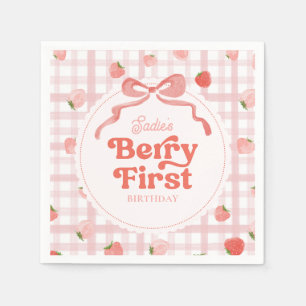 Aangepaste Berry Eerste Verjaardag Party Servetten