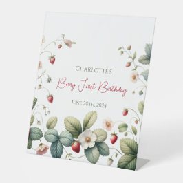 Aangepaste Berry Eerste Verjaardag Reclamebord Met Voetstuk