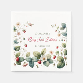 Aangepaste Berry Eerste Verjaardag Servet