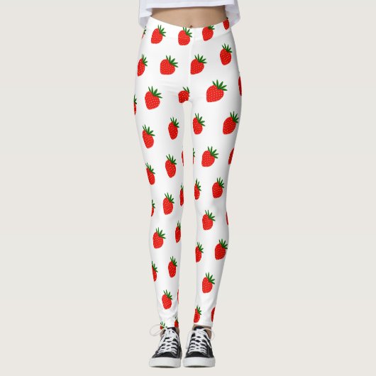 Aangepaste Berry Leggings - Boho Strawberry Vibe B (Voorkant)
