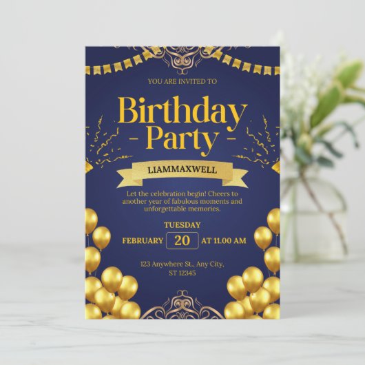 Aangepaste Berry-thema verjaardagsuitnodiging | be Kaart (Staand voorkant)