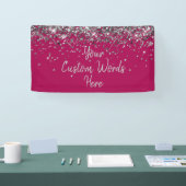 Aangepaste bes en zilver aangepaste verjaardagsfee spandoek (Beurs)