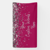 Aangepaste bes en zilver aangepaste verjaardagsfee spandoek (Verticaal)