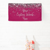 Aangepaste bes en zilver aangepaste verjaardagsfee spandoek (Insitu)