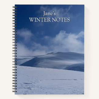 Aangepaste besneeuwde helling van Winter Mountain Notitieboek