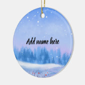 Aangepaste besneeuwde landschap Kerstbal Keramisch Ornament (Links)