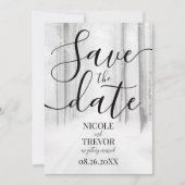 Aangepaste Besneeuwde Weg Winter Huwelijk Save The Date (Voorkant)