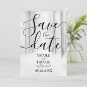 Aangepaste Besneeuwde Weg Winter Huwelijk Save The Date (Staand voorkant)