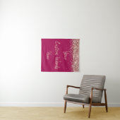 Aangepaste bessen roze gouden verjaardagsfeestje f wandkleed (In Situ (horizontaal))