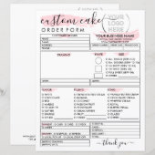 Aangepaste Best Bakery Cakekaart Bestelformulier (Voorkant / Achterkant)