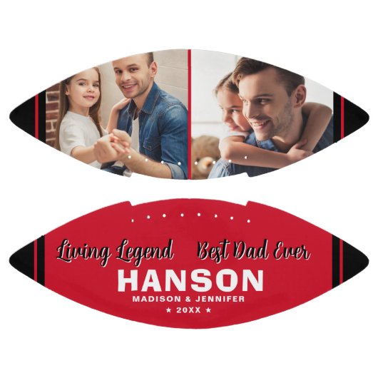 Aangepaste BEST DAD EVER Vaderdag Foto American Football (Panelen)