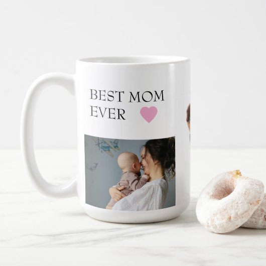 Aangepaste "Best Mom Ever" Mok met gepersonaliseer (Met donut)