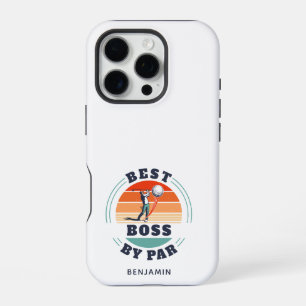 Aangepaste Beste Baas Door Par Retro Golf Liefhebb iPhone 16 Pro Hoesje