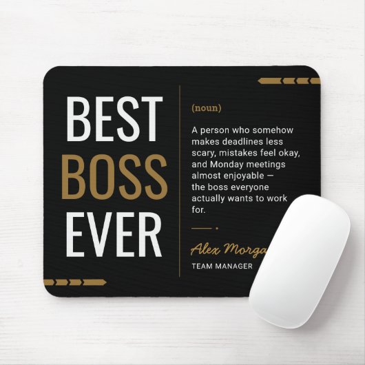 Aangepaste Beste Baas Ooit Grappige Manager Waarde Muismat (Met muis)