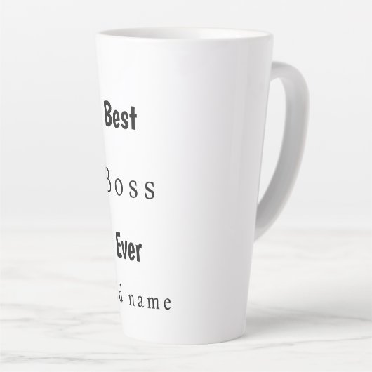 Aangepaste Beste Baas Ooit Latte Mok (Rechterhoek)