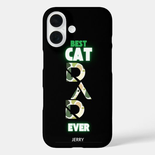 Aangepaste Beste Cat Dad Camo Case-Mate iPhone Case (Achterkant)