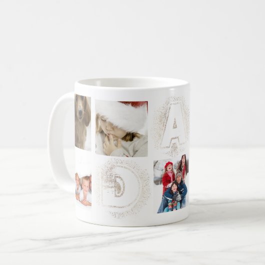 Aangepaste Beste DAD Ooit Gouden Multi Foto Mok (Voorkant links)