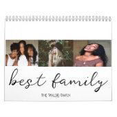 Aangepaste Beste Familie Fotocollage Script 2024 Kalender (Hoes)