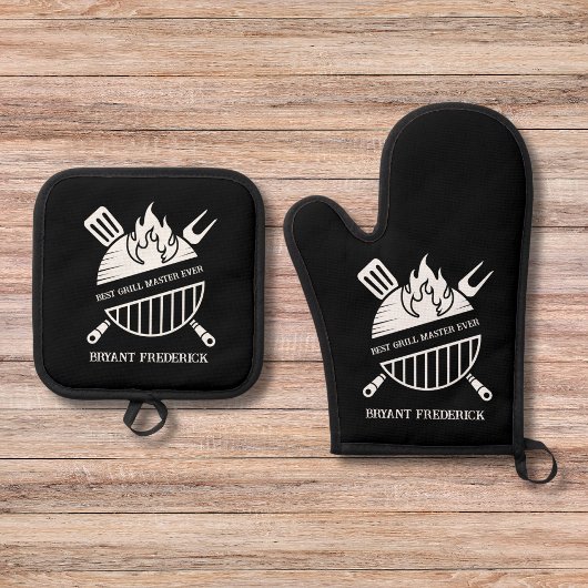 Aangepaste beste grill master papa Vaderdag Ovenwant & Pannenlap Set