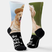 Aangepaste Beste HOND PAPA Ooit Personaliseer 2 Fo Sokken (Gebogen)