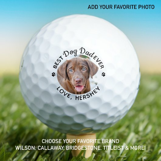 Aangepaste beste hond vader ooit Moderne Foto Golfballen