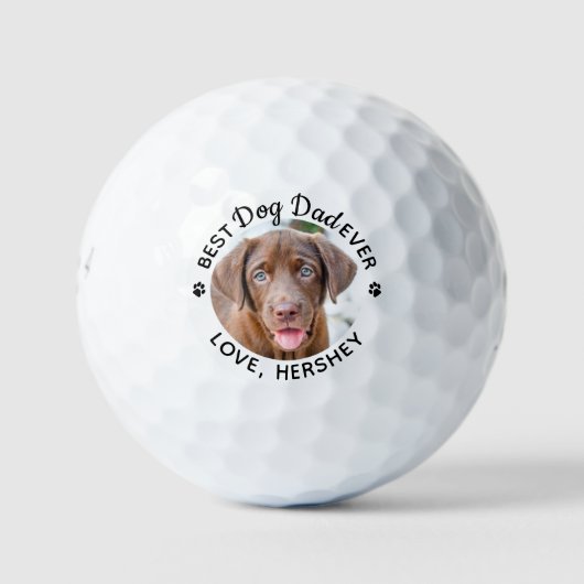 Aangepaste beste hond vader ooit Moderne Foto Golfballen (Voorkant)