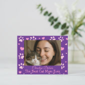 Aangepaste Beste Kat Moeder Foto Ansichtkaart Kat Briefkaart (Staand voorkant)