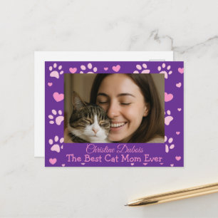Aangepaste Beste Kat Moeder Foto Ansichtkaart Kat Briefkaart
