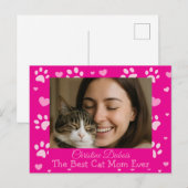 Aangepaste Beste Kat Moeder Foto Ansichtkaart Kat Briefkaart (Voorkant / Achterkant)