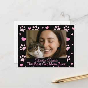 Aangepaste Beste Kat Moeder Foto Ansichtkaart Kat Briefkaart